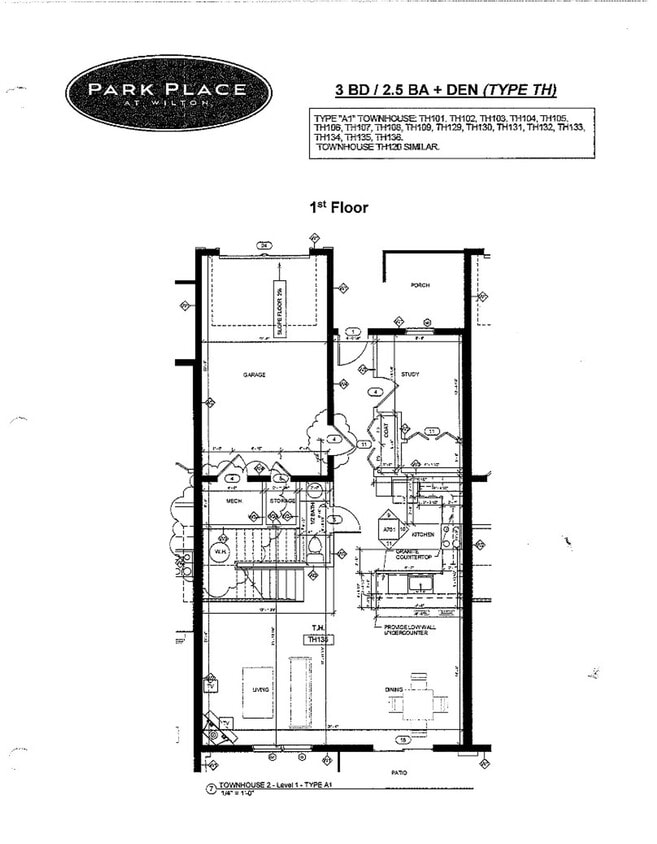 Floor Plan - TH2 - 3BD/2.5BA - Den