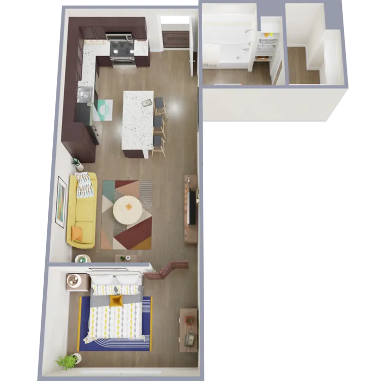 Floor Plan - 0x1 - 516 sqft - S2