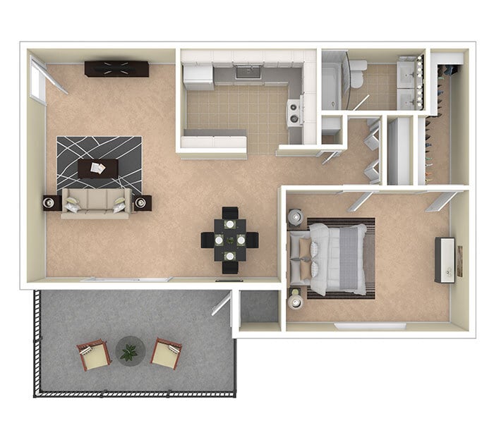 Floor Plan - 1 BEDROOM