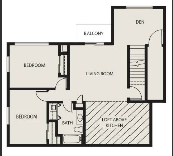 2BR/1BA - Phase 2 - 2 Bed, 1 Bath + Den, Creekside Loft