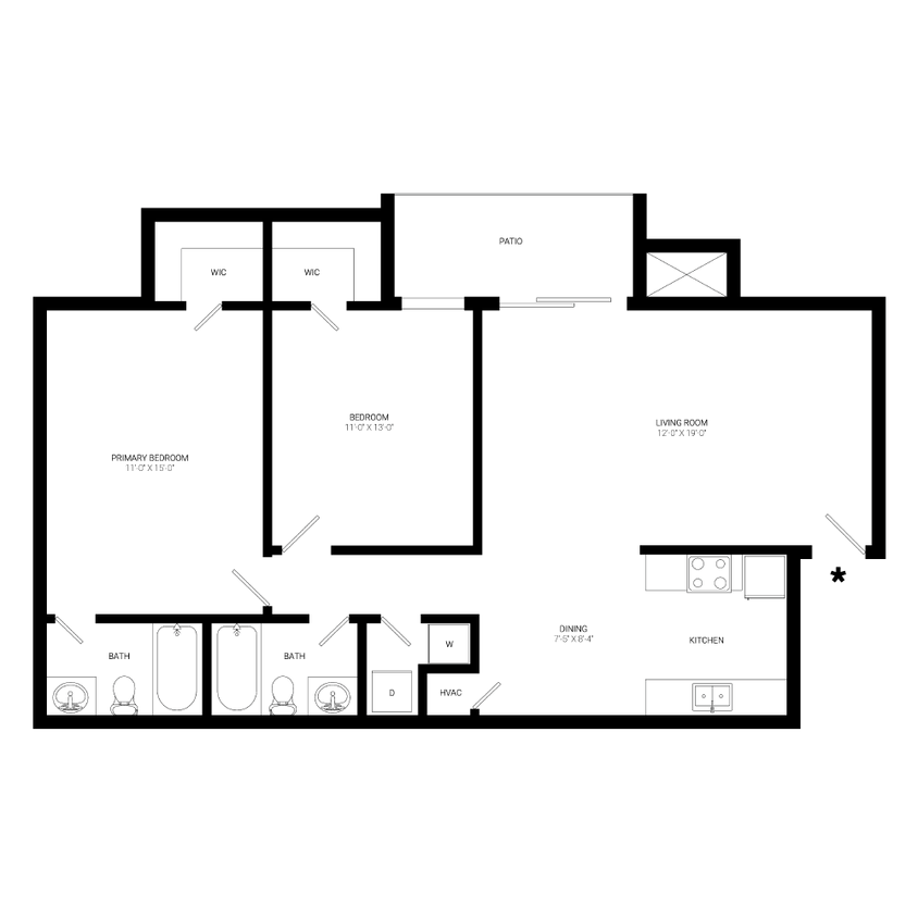Floor Plan - 2 x 2