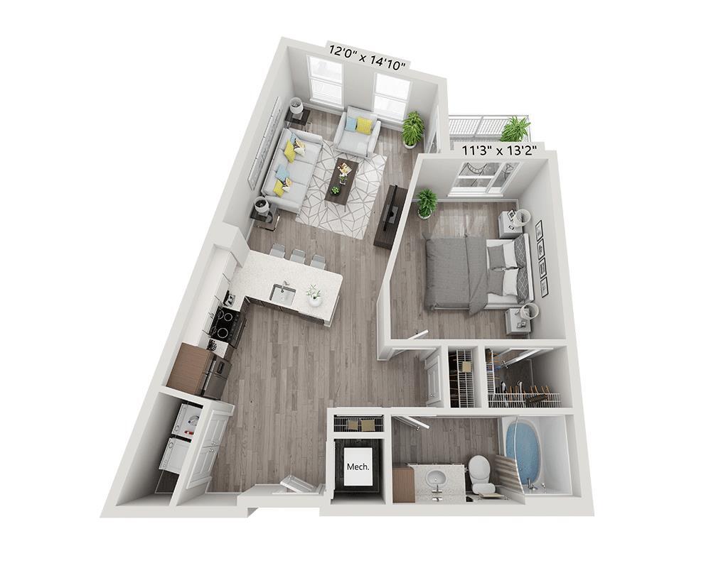 Floor Plan - One Bedroom A1G