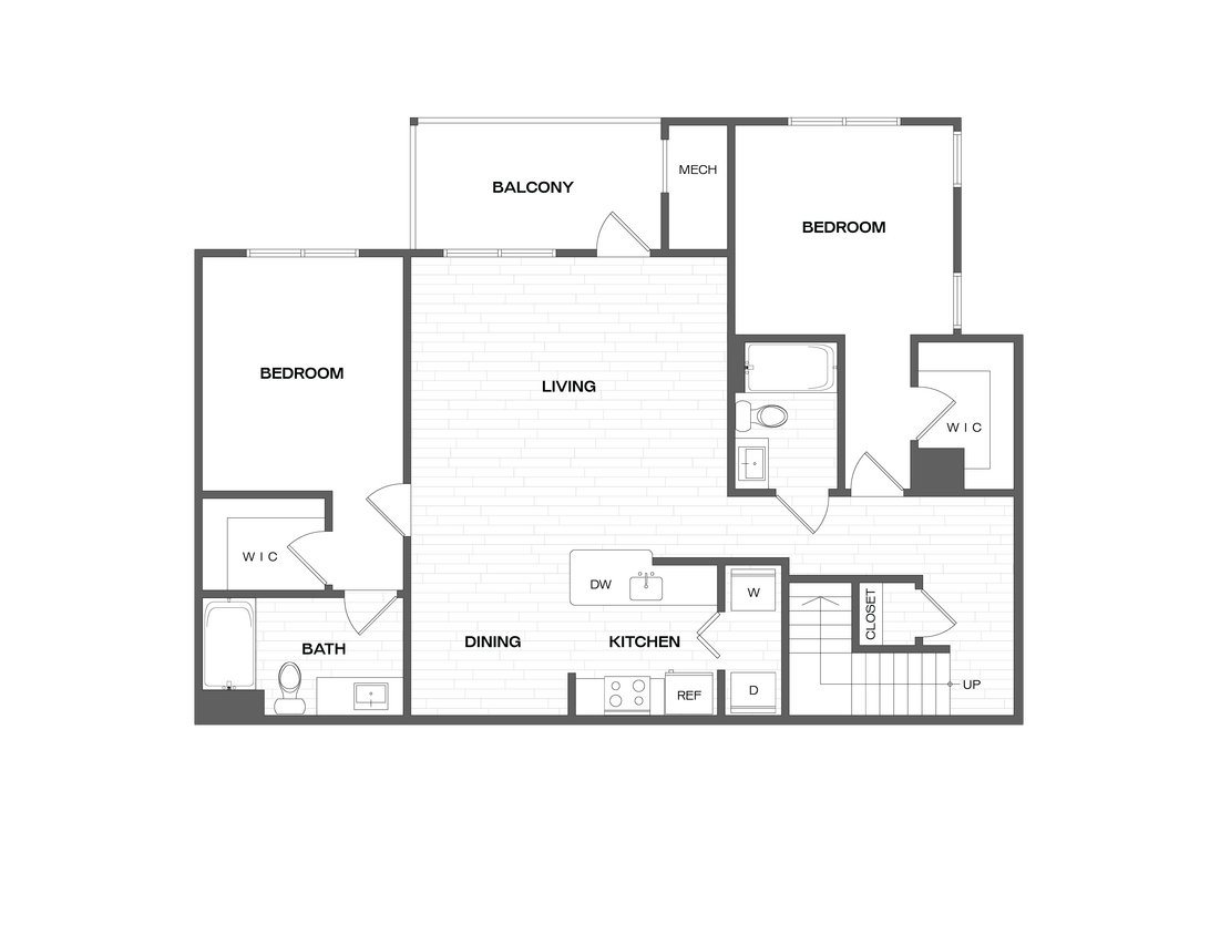 Floor Plan - 2 Bed/2 Bath-B3