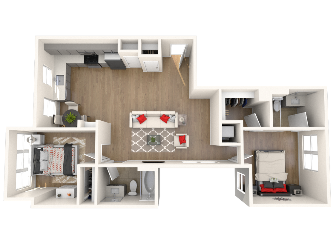 Floor Plan - #202 2Bed/2Bath