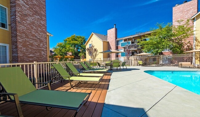 Cool off with a refreshing swim steps from home. - Skyview Apartment Homes