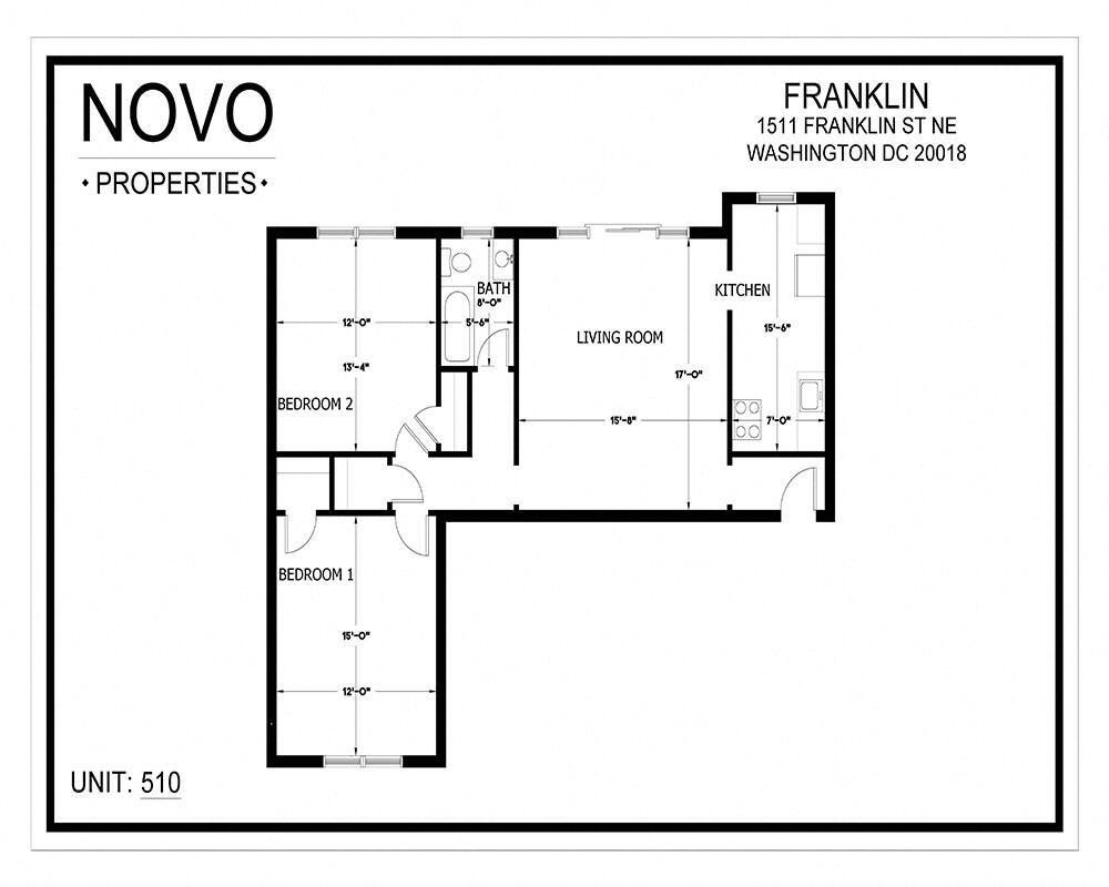 Floor Plan - Standard 2Bedroom/1Bath