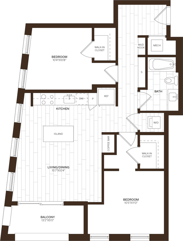 Floor Plan - 2 Bed/1 Bath-B8