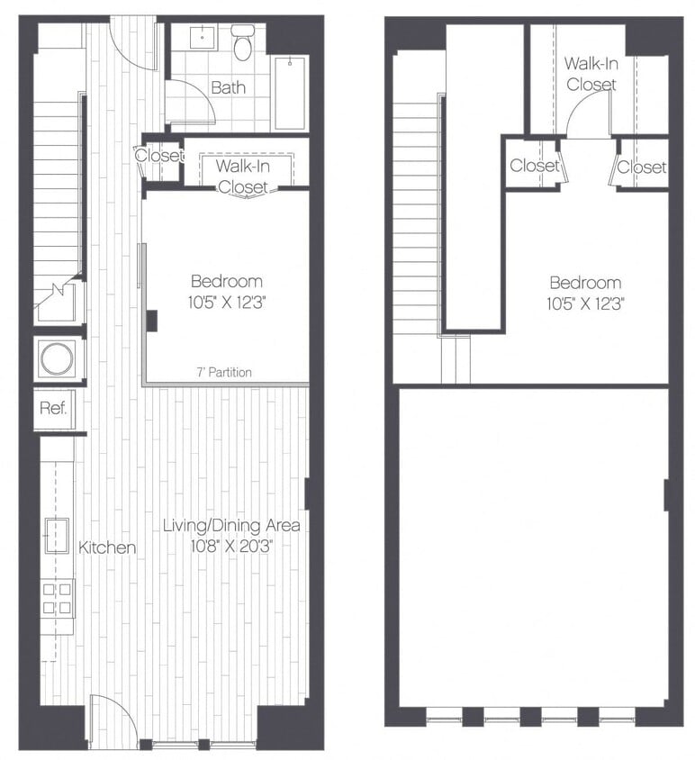 Floor Plan - 2 Bed/1 Bath-Flex