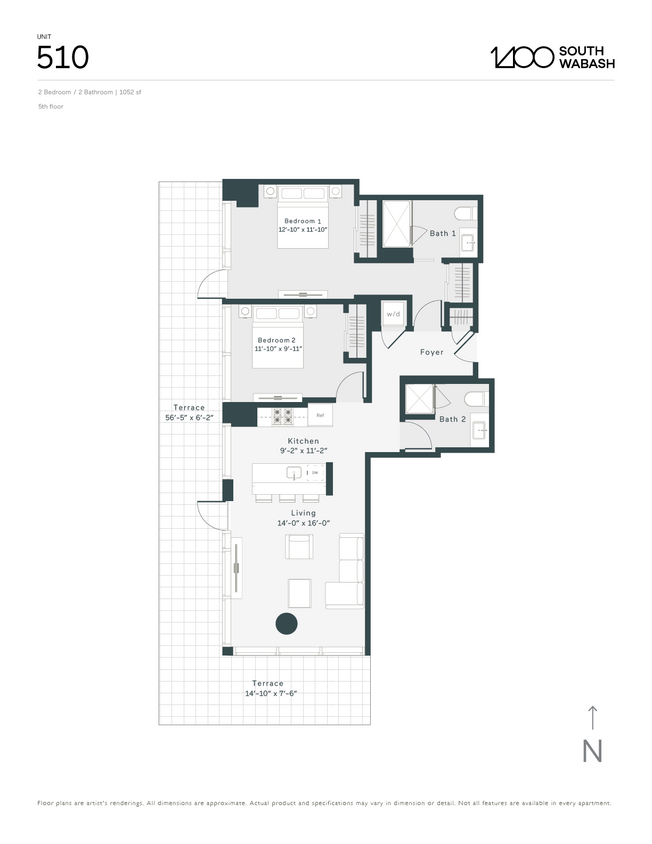 T5 floor plan 1400 Wabash - T5