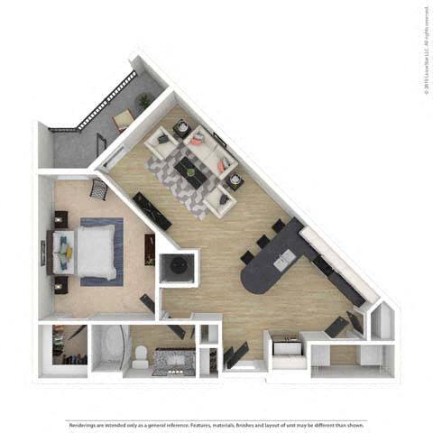 Floor Plan - One-Bedroom (A2)