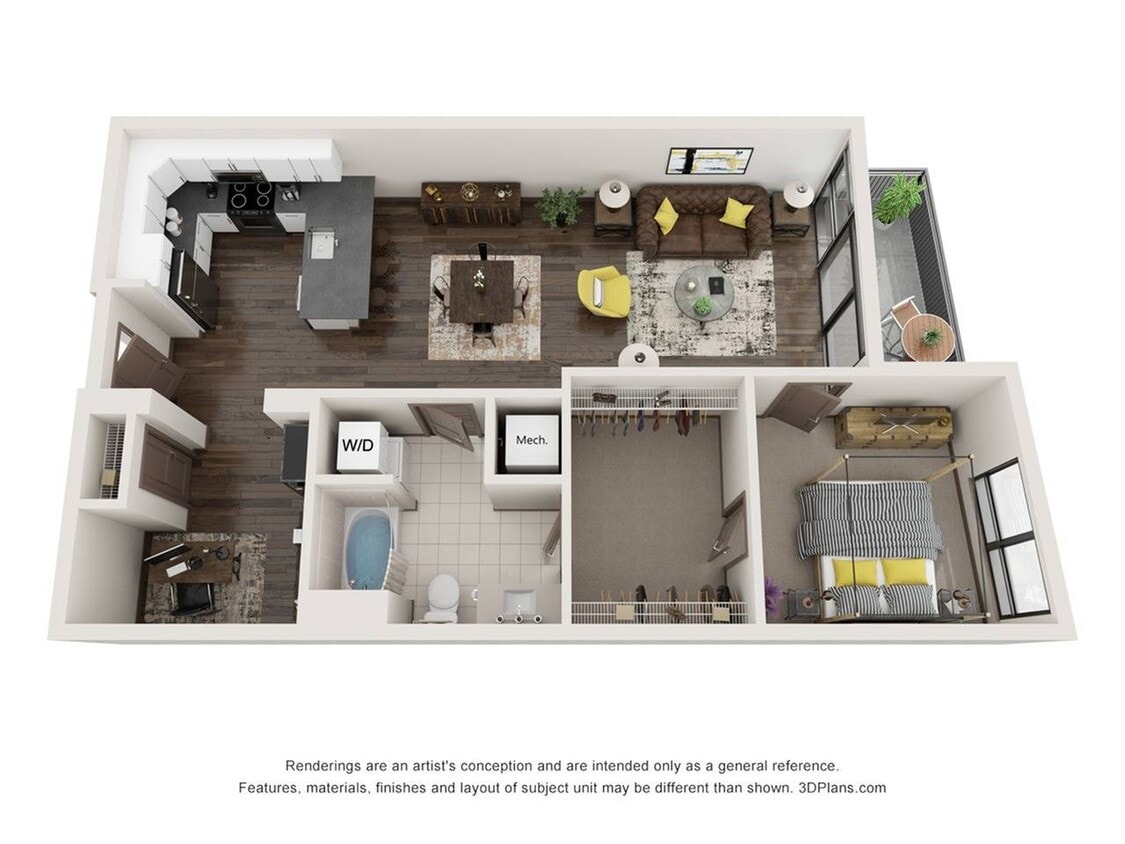 1 Bedroom - 1 Bathroom with Den - Wicklow (1 Bedroom & 1 Bathroom w/ a Den)