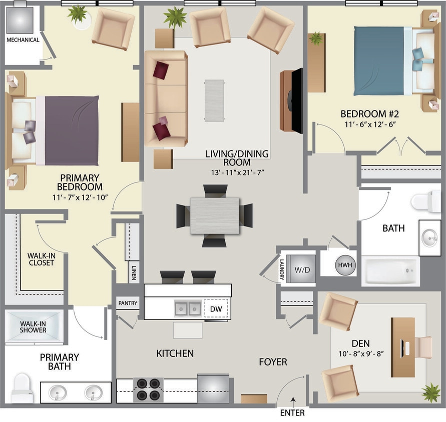 Floor Plan - 2-Den