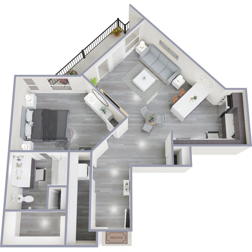 Floor Plan - F - 1 Bed 1 Bath