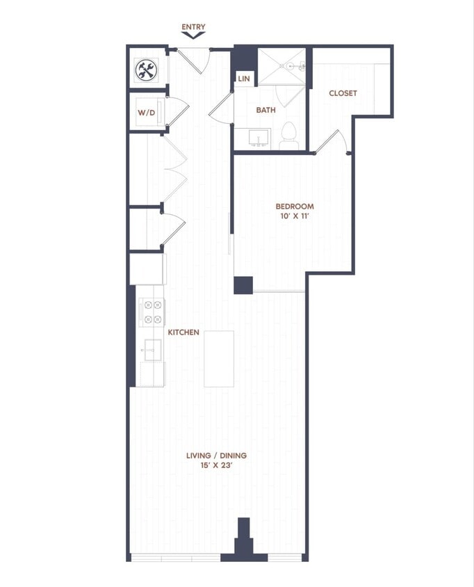 Floor Plan - 1 Bed/1 Bath-A14