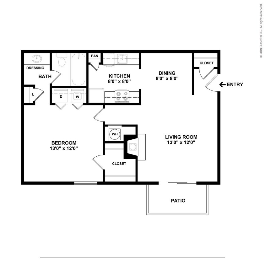 Floor Plan - 1x1U