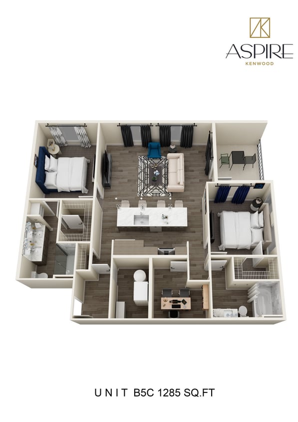 2461-AspireKenwood_Unit B5C_Floorplan.jpg - Two Bedroom
