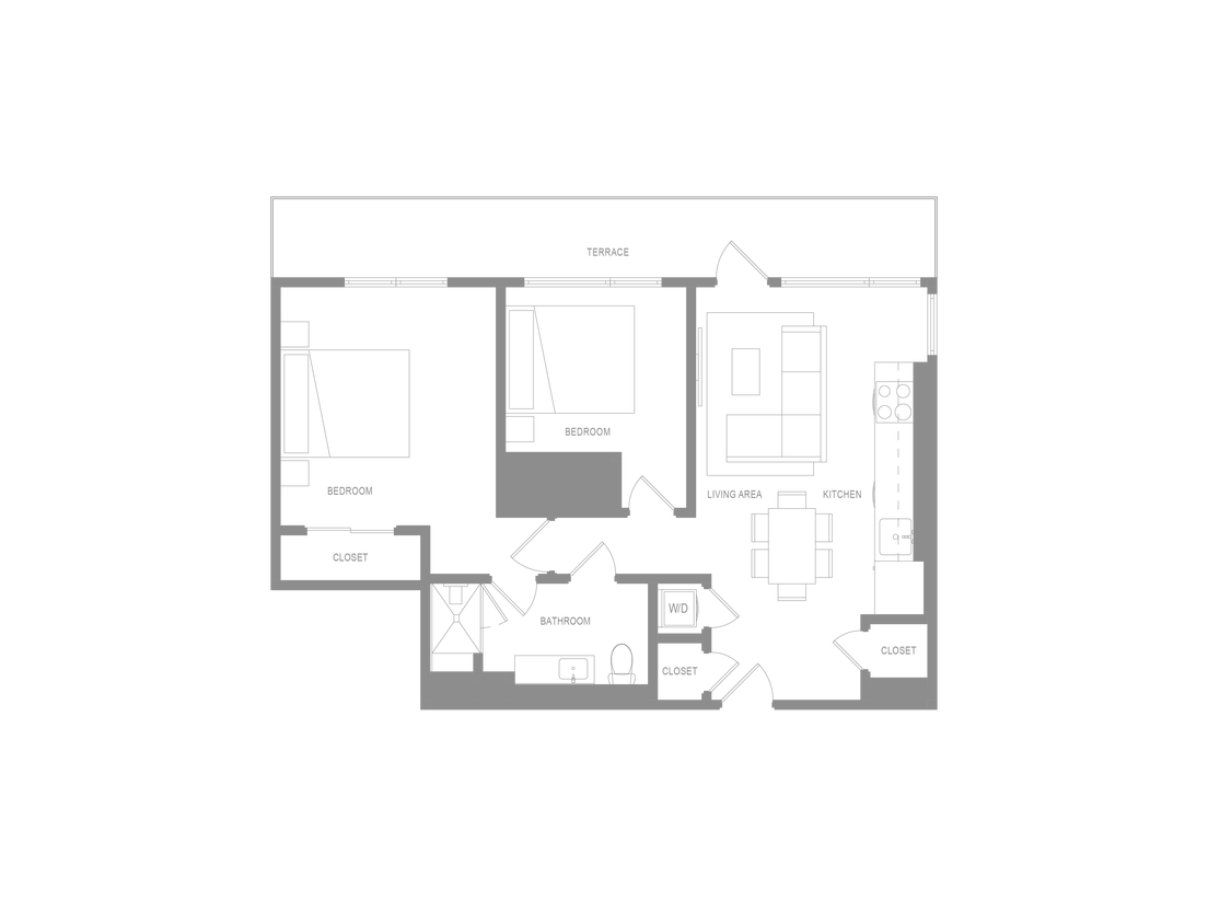 Floor Plan - Alta 1 Bedroom Den B
