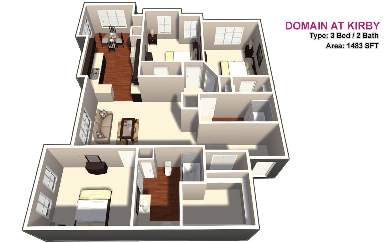 Three Bedroom/Two Bathroom - Three Bedroom/Two Bathroom