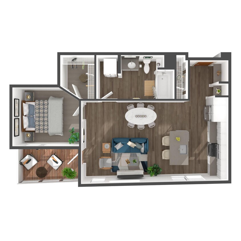 Floor Plan - 1 Bed/1 Bath-A8.1