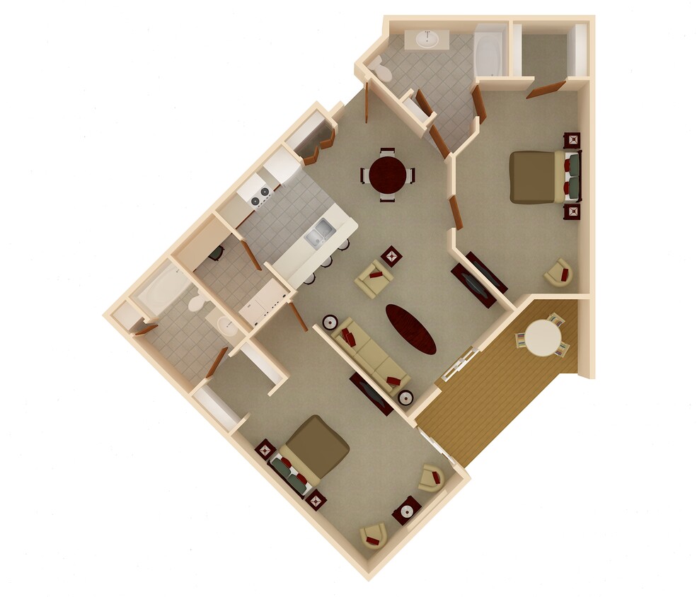 Floor Plan - 2 Bedroom 2 Bathroom