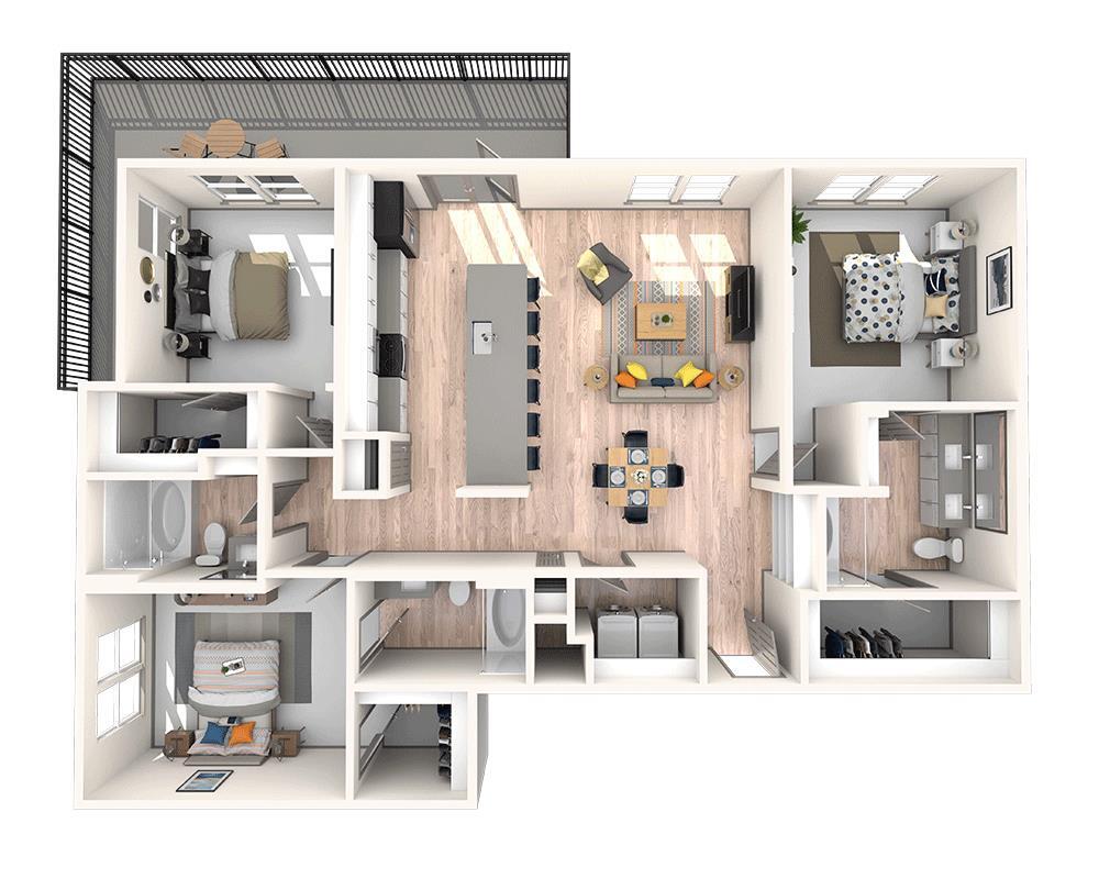 Floor Plan - Three Bedroom C3A