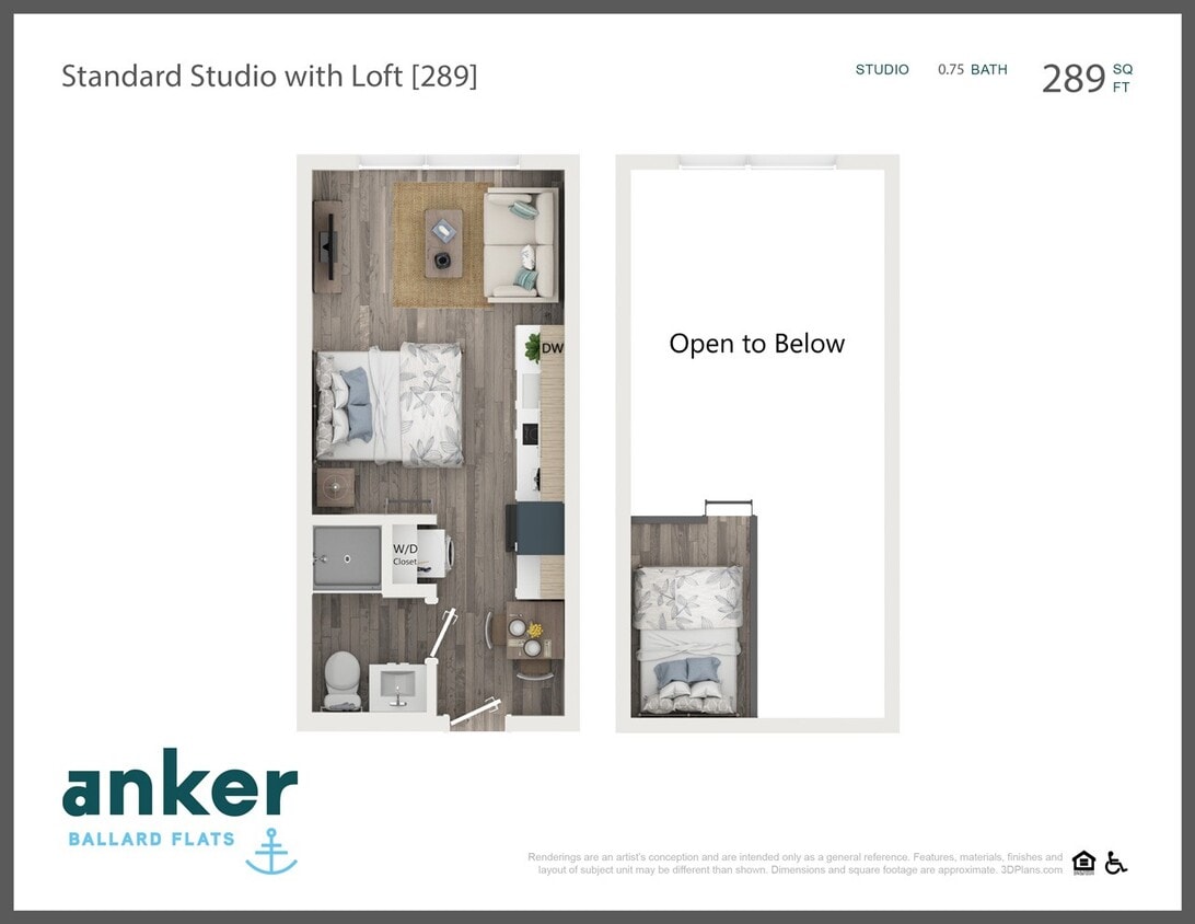 Floor Plan - Standard Studio with Loft