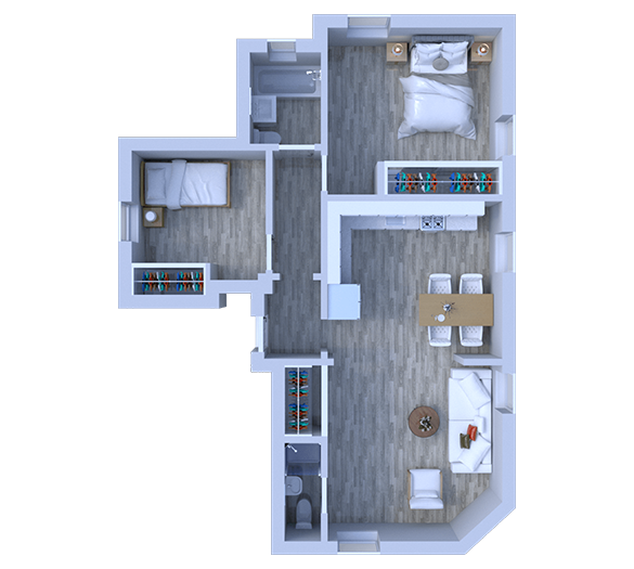 Floor Plan - 2 Bedrooms Floor Plan B1