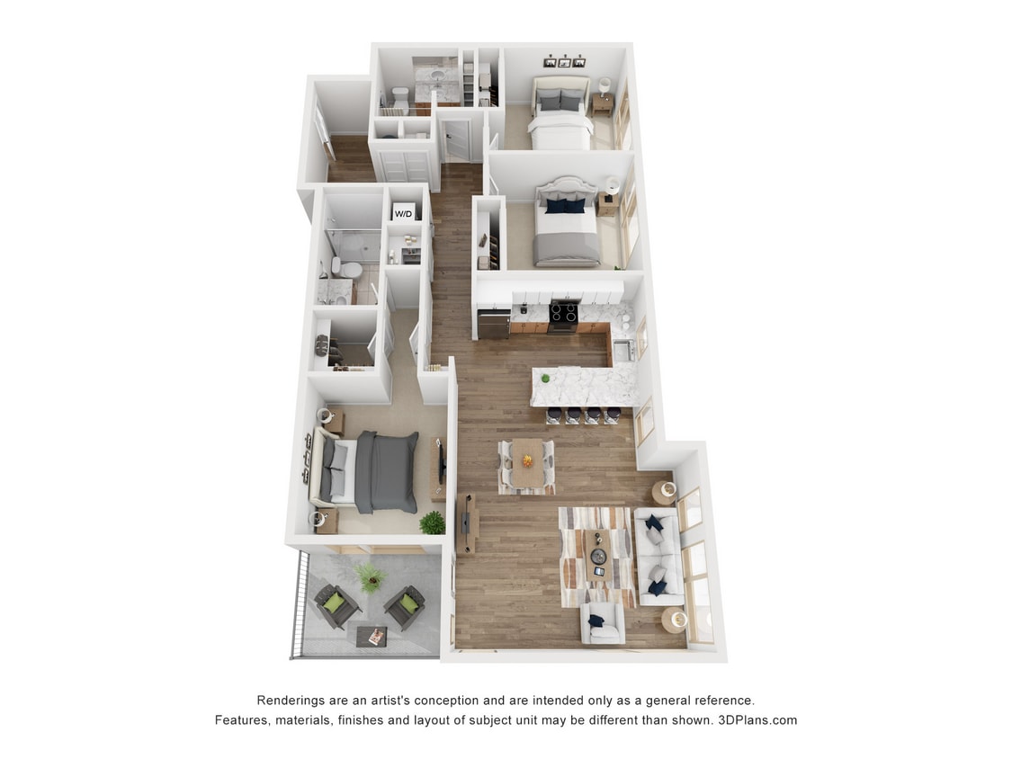 Floor Plan - 3 Bedroom 2 Bath