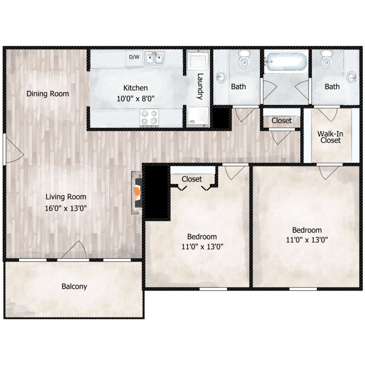 2B15BGarden_424759.png - 2 Bed 1.5 Bath Garden