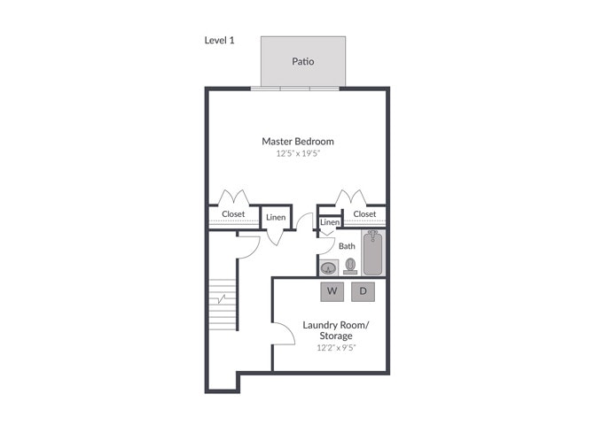 Floor Plan - 4 Bedroom 2.5 Bath Townhome