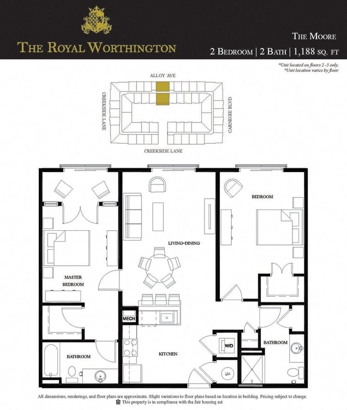 Floor Plan - 2B/2B Moore
