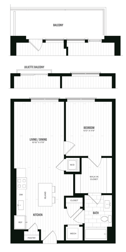 Floor Plan - 1 Bed/1 Bath-A3