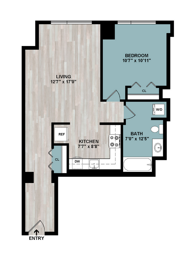A | 1-Bedroom Floorplan - A