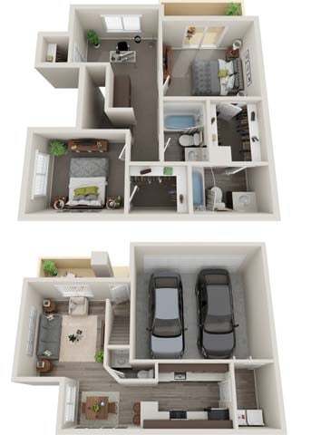 Floor Plan - 2 Bed 2.5 Bath A Loft Renovated