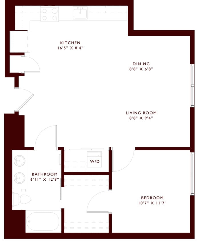Experience modern living with this well-designed apartment layout. - A8