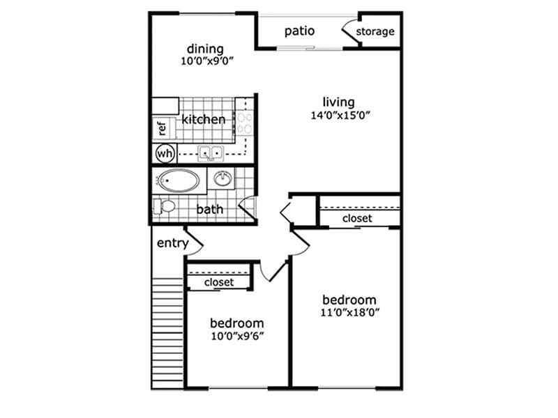 The Habitat Two Bedroom Floorplan - Two Bedroom