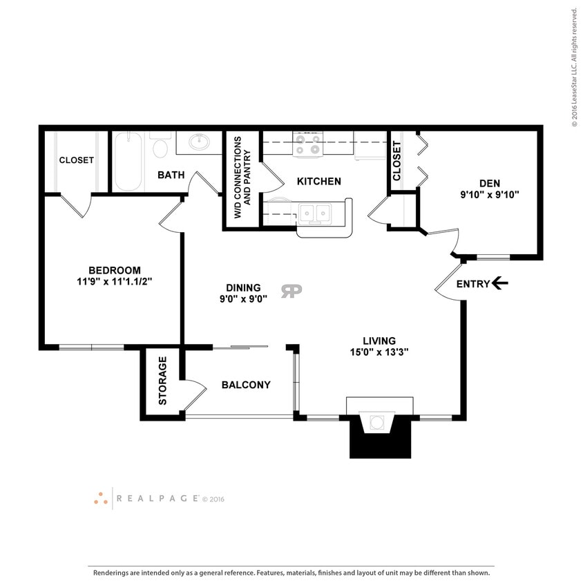 Floor Plan - 1 Bedroom