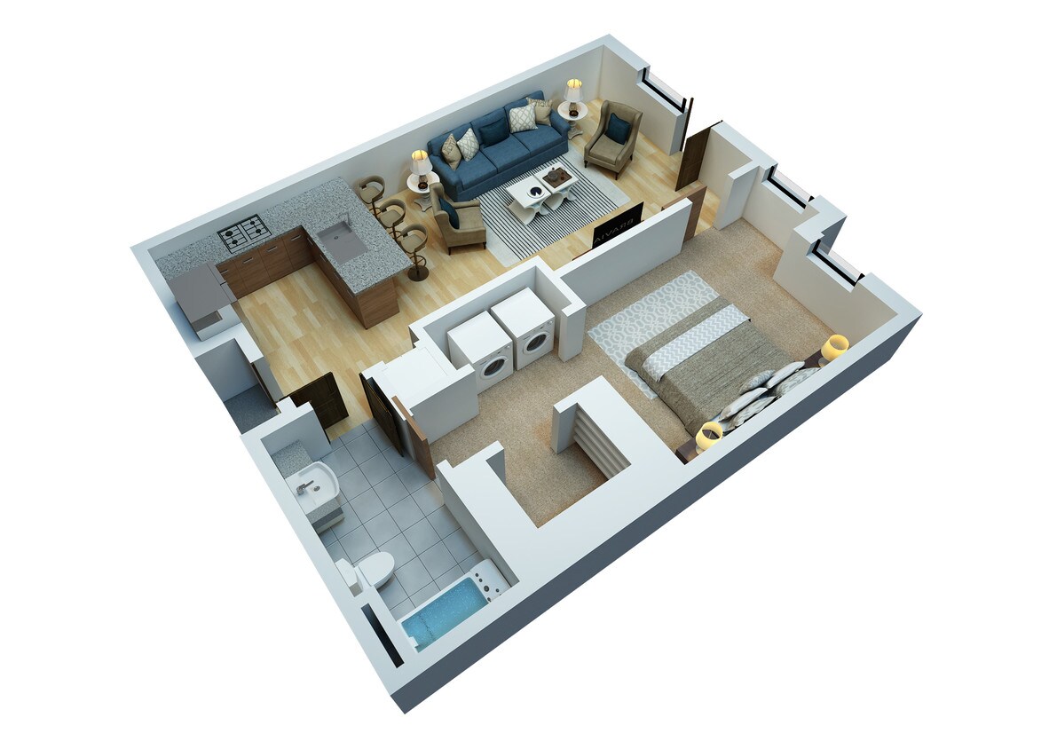 Floor Plan - 1 Bedroom 1 Bathroom