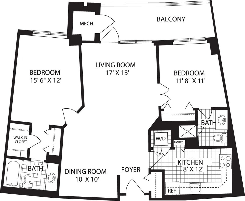 Floor Plan - 2 Bedrooms D