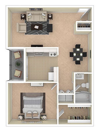 Floor Plan - 1 BEDROOM (1C)