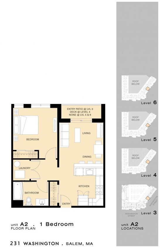 Floor Plan - 1 Bedroom 1 Bath - A2