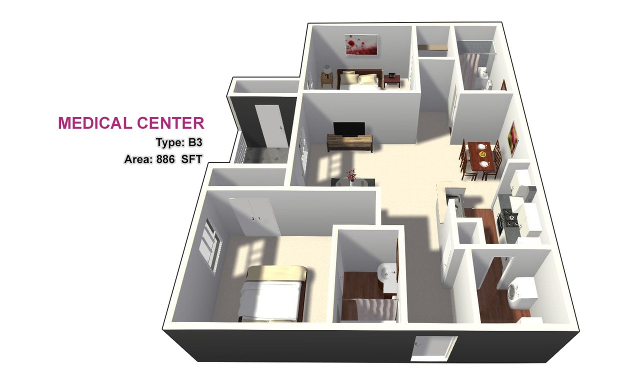 Two Bed / Two Bath - Two Bed / Two Bath