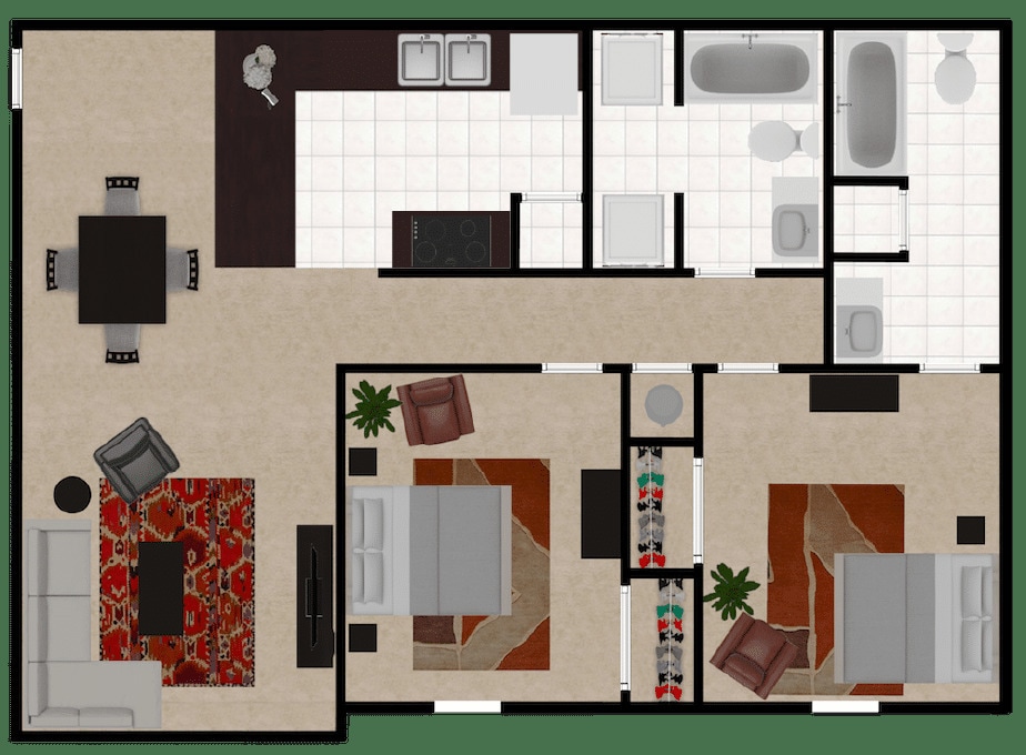 Floor Plan - 2 BR standard