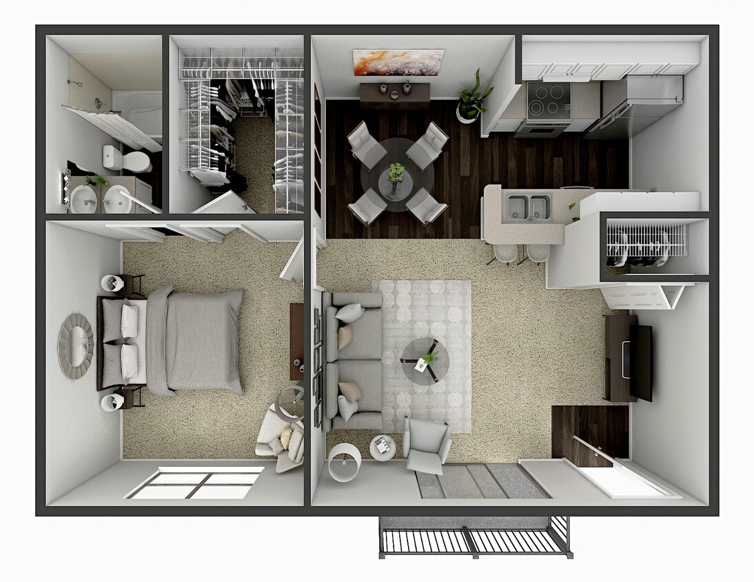 Floor Plan - 1x1 700
