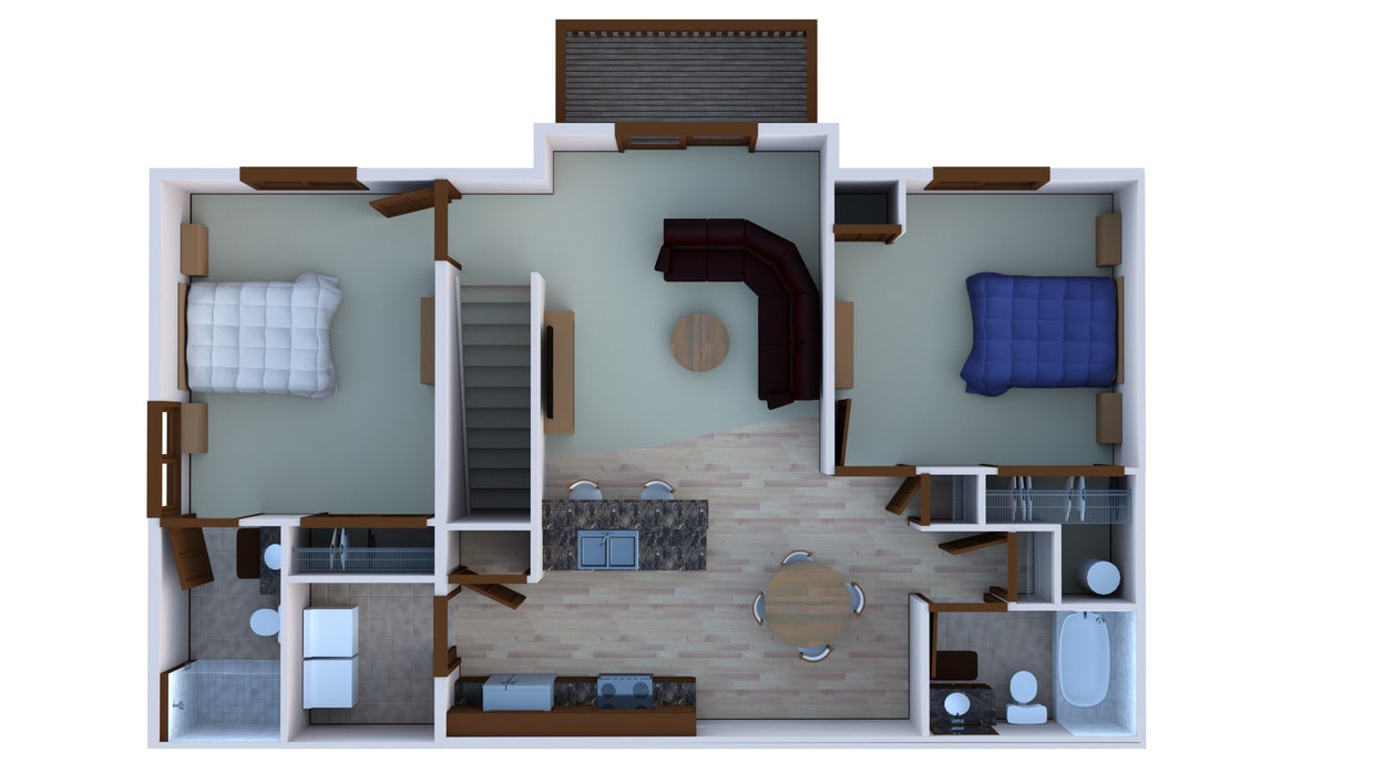 Floor Plan - 1/2 off Special! 2 Bed Upper Level Split