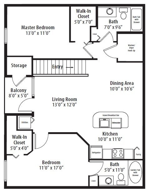Floor Plan - 2 BR Grand Overlook Garage