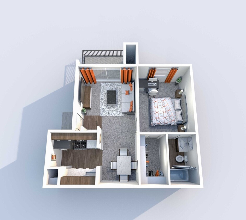Floor Plan - Beautiful One Bedroom, One Bathroom Apartment i...