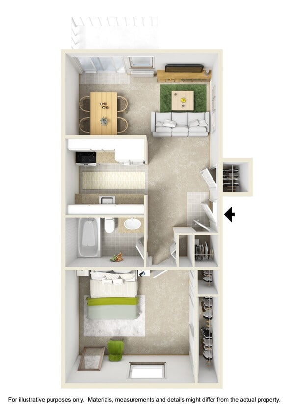 Floor Plan - RPA-1x1(581) A