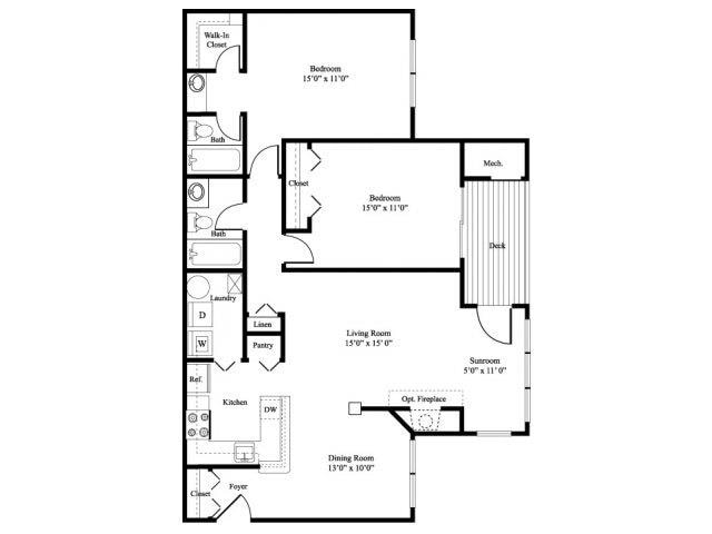 Floor Plan - B2 - The Cottonwood