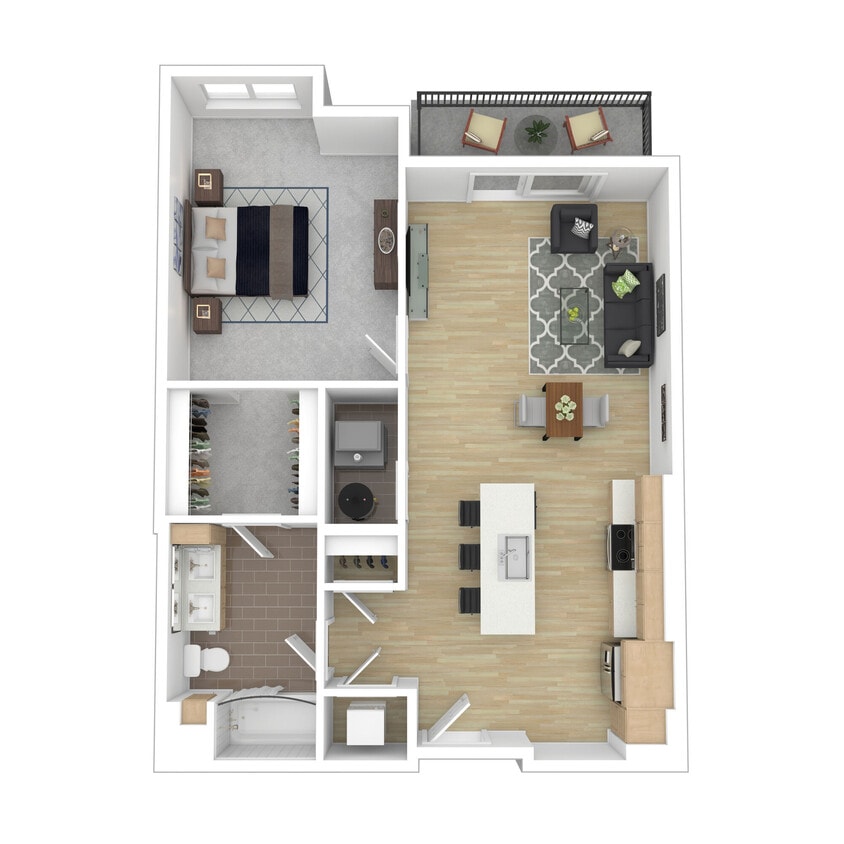 Floor Plan - One Bed One Bath 1A.3